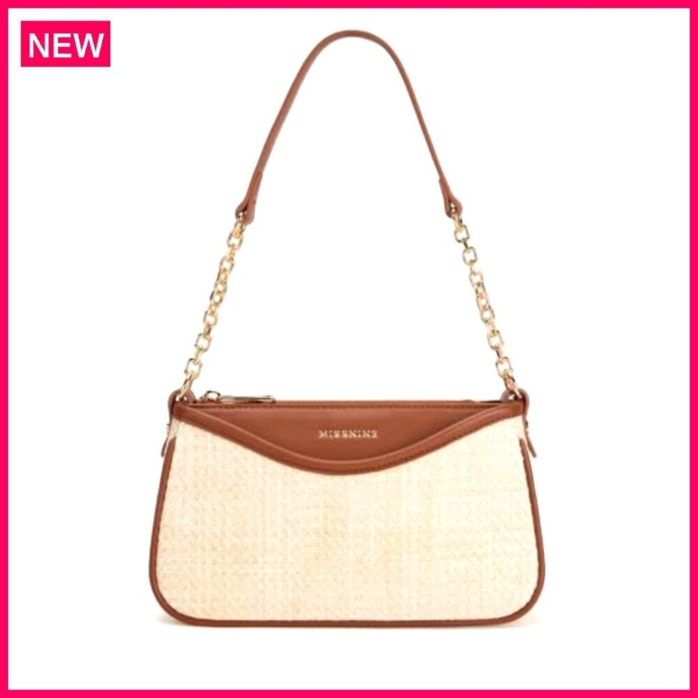 Small Vegan Leather Shoulder Bag Hobo Purse with Chain Strap - Picture 2 of 8